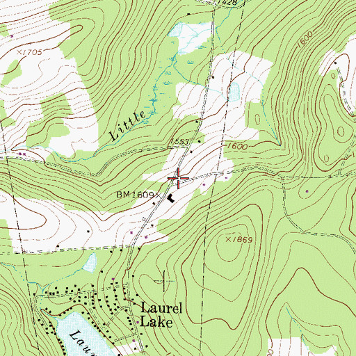 Topographic Map of Ward School, PA