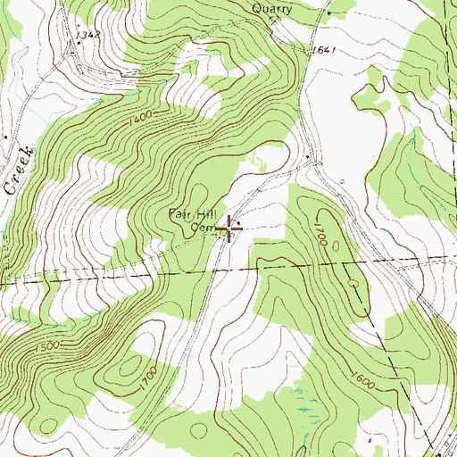 Topographic Map of Fair Hill School (historical), PA