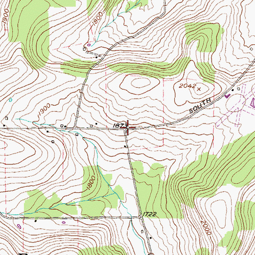 Topographic Map of Purple Brook (historical), PA