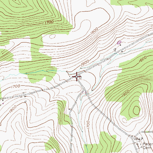 Topographic Map of Odle Corners, PA