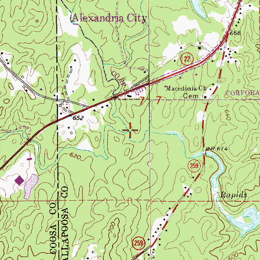 Topographic Map of Harold Creek, AL