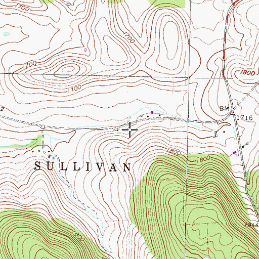 Topographic Map of Baity School (historical), PA