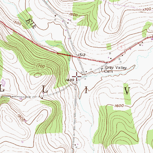 Topographic Map of Gray Valley School, PA