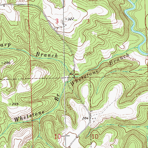 Topographic Map of Harp Branch, AL