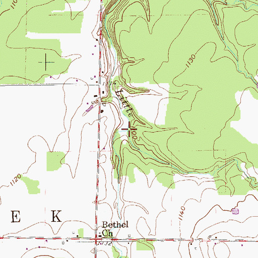 Topographic Map of King Branch, PA