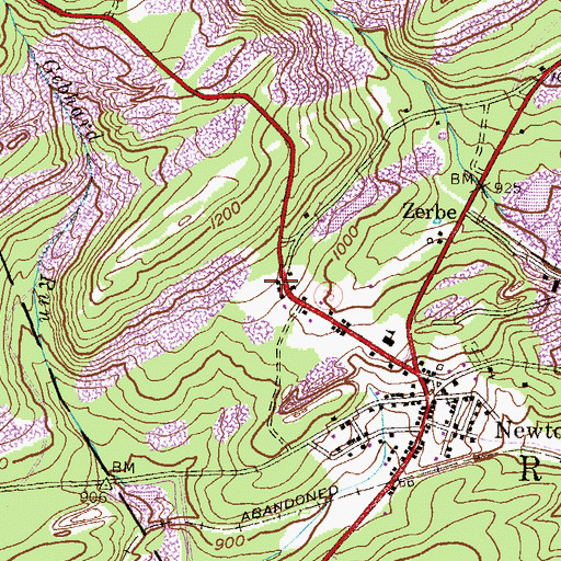 Topographic Map of Swatara, PA
