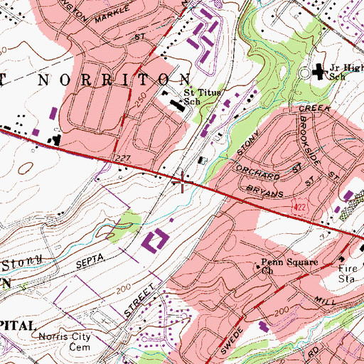 Topographic Map of Hooverton, PA
