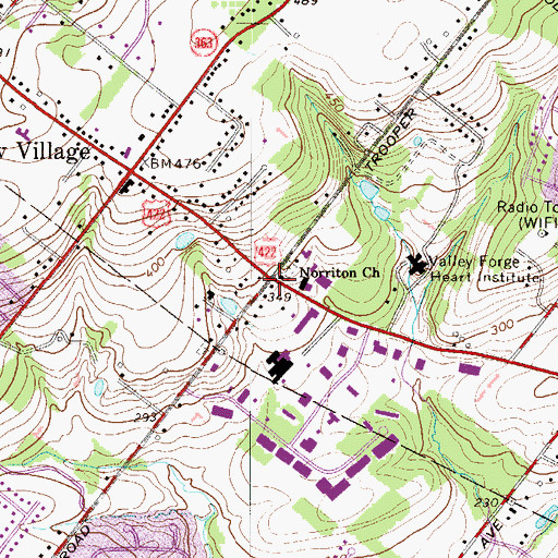 Topographic Map of Harley Corners, PA