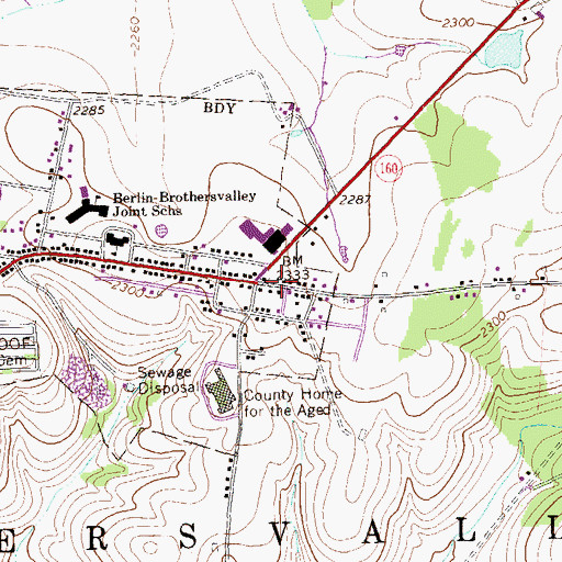 Topographic Map of East End, PA