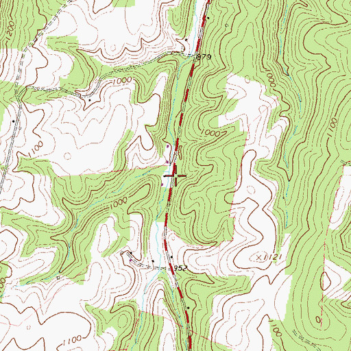 Topographic Map of Waterfall School (historical), PA