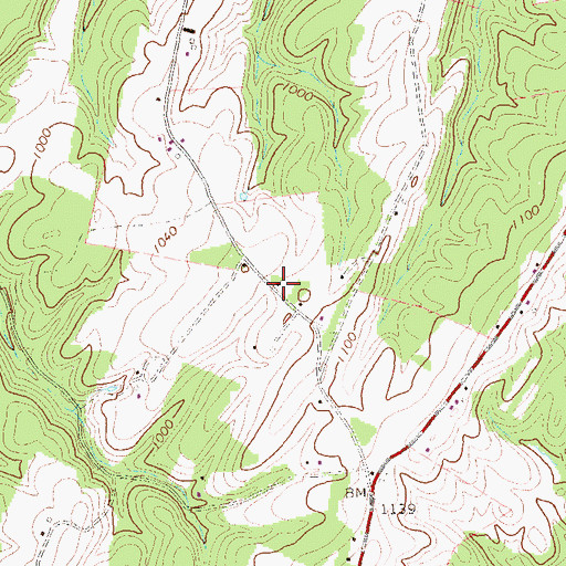 Topographic Map of Wintergreen School, PA