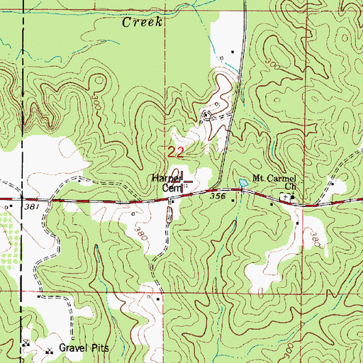Topographic Map of Harper Cemetery, AL