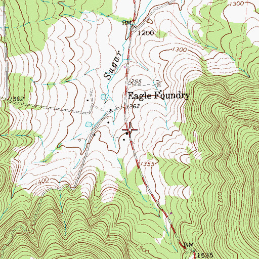 Topographic Map of Eagle Foundry Church, PA