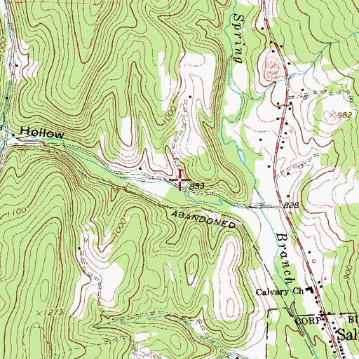 Topographic Map of Pine Grove School (historical), PA