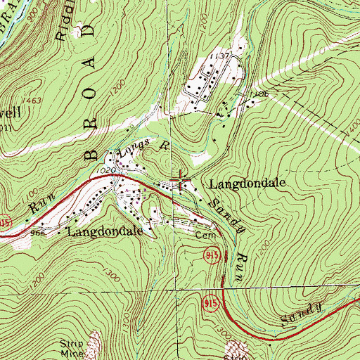 Topographic Map of Stone Row, PA