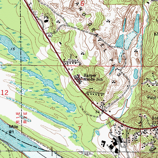 Topographic Map of Harper Middle School, AL