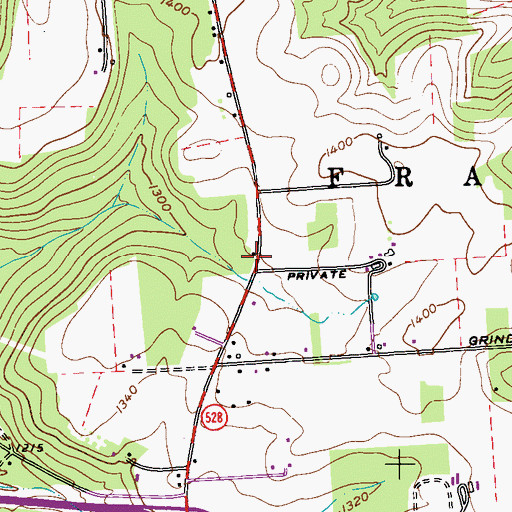 Topographic Map of Mile Run School, PA