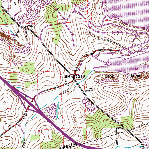 Topographic Map of Pleasant Valley School, PA