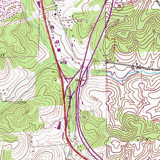 Topographic Map of Tollgate School, PA
