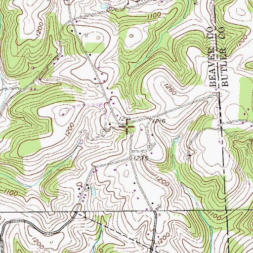 Topographic Map of Teets School, PA