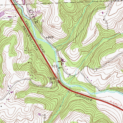 Topographic Map of Mellons School, PA