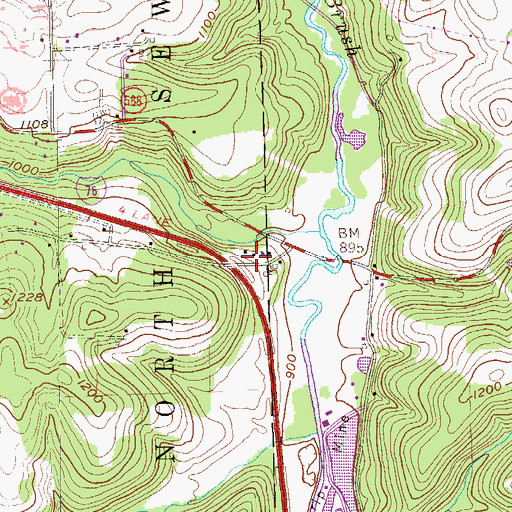 Topographic Map of Barrisville, PA