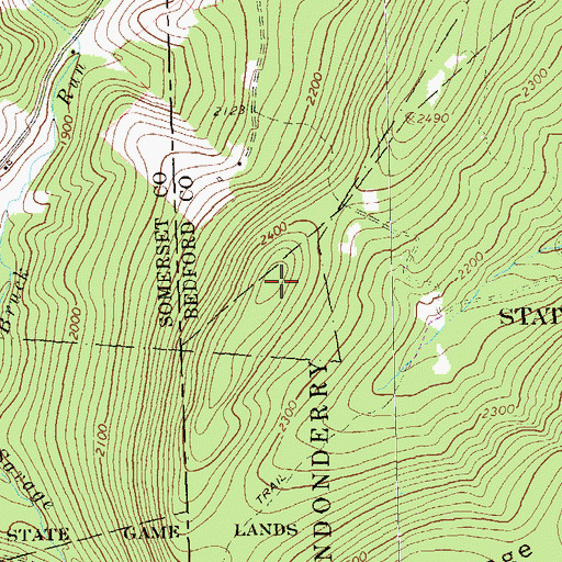 Topographic Map of Bearwallow Mountain, PA