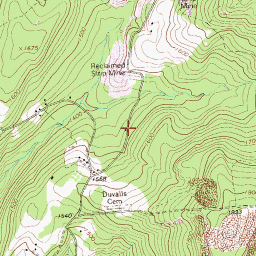 Topographic Map of Oak Grove School, PA