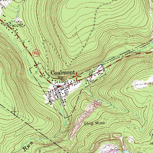 Topographic Map of Raven Run, PA