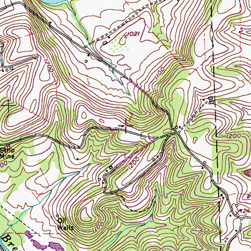Topographic Map of Textor School, PA