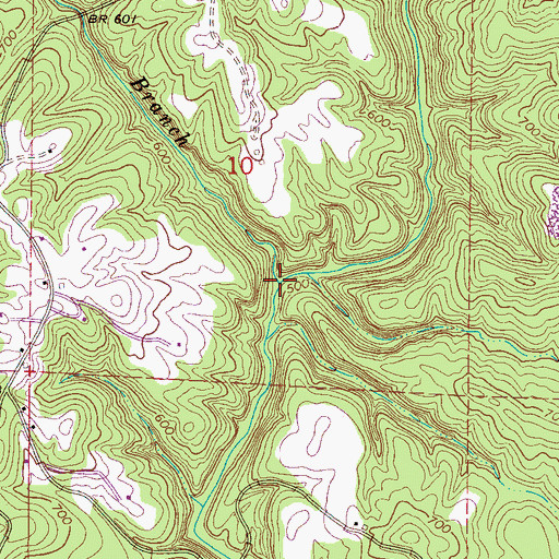 Topographic Map of Harpers Branch, AL