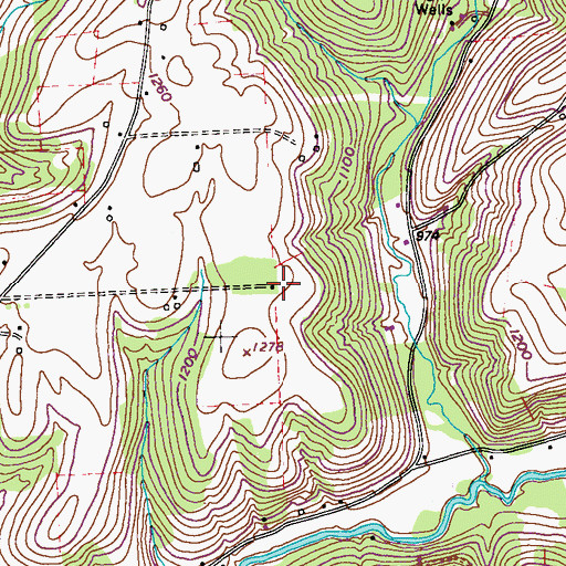 Topographic Map of Bloomfield School, PA