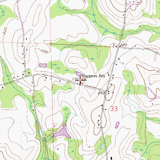 Topographic Map of Harpers Joy Church, AL