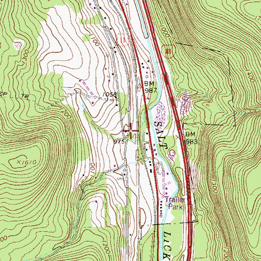 Topographic Map of Kinney Johnson School, PA