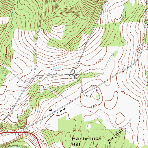 Topographic Map of East Great Bend School (historical), PA