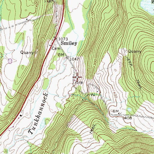 Topographic Map of Smiley School, PA