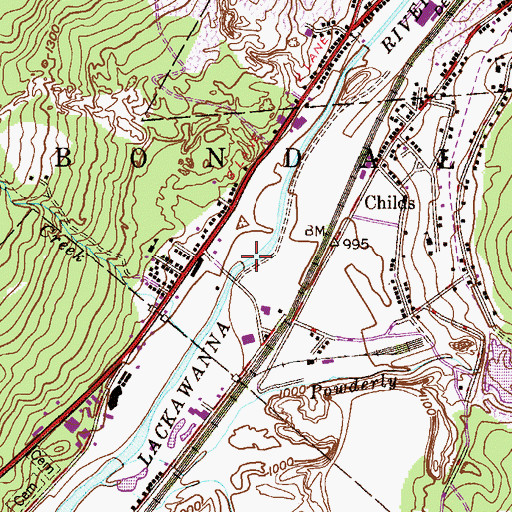 Topographic Map of Lees Creek (historical), PA