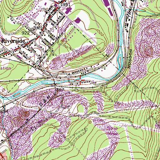 Topographic Map of Winton, PA