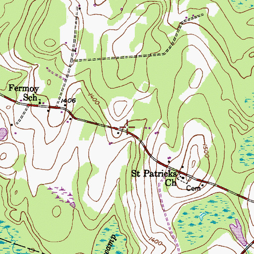 Topographic Map of Fermoy, PA