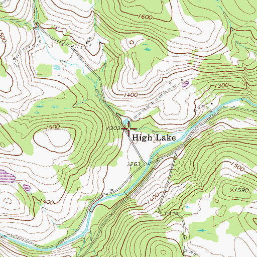 Topographic Map of High Lake School (historical), PA