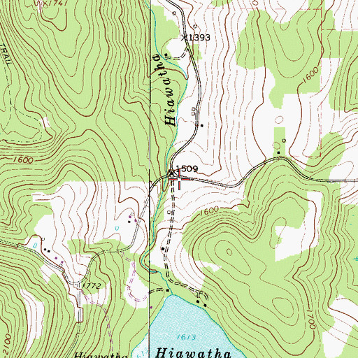 Topographic Map of Hiawatha School (historical), PA