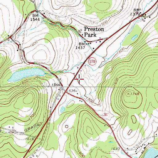 Topographic Map of Preston Park School (historical), PA