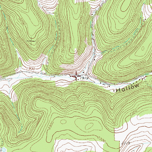Topographic Map of North Hollow School, PA