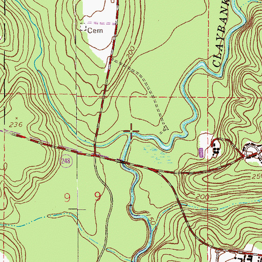 Topographic Map of Harrand Creek, AL