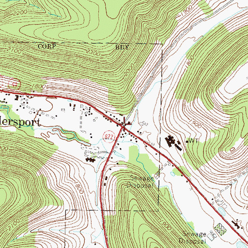 Topographic Map of Lymansville, PA