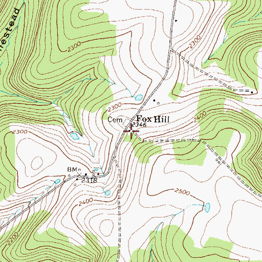 Topographic Map of Fox Hill School, PA
