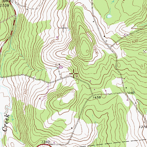 Topographic Map of Tyler Wood School (historical), PA