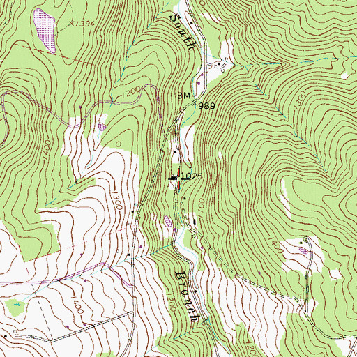 Topographic Map of South Branch School, PA