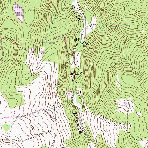 Topographic Map of South Branch School, PA