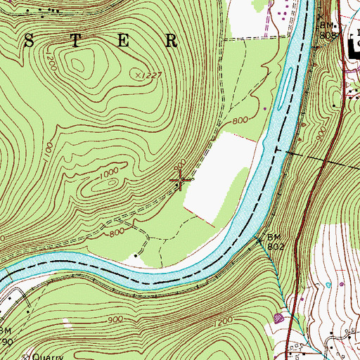 Topographic Map of Pine Flat School, PA